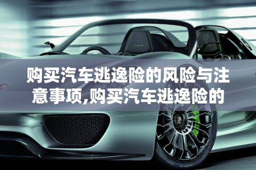 购买汽车逃逸险的风险与注意事项,购买汽车逃逸险的风险与注意事项