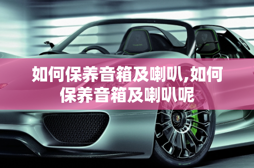 如何保养音箱及喇叭,如何保养音箱及喇叭呢