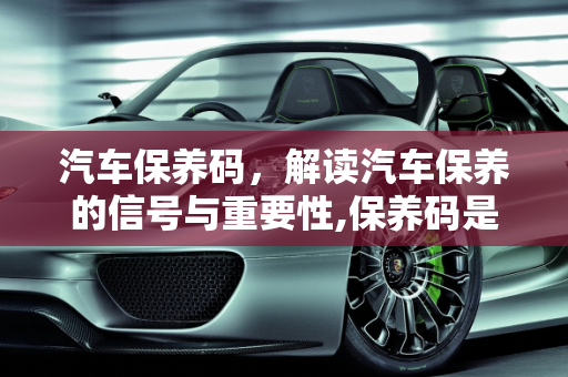 汽车保养码，解读汽车保养的信号与重要性,保养码是什么，汽车要保养的标志
