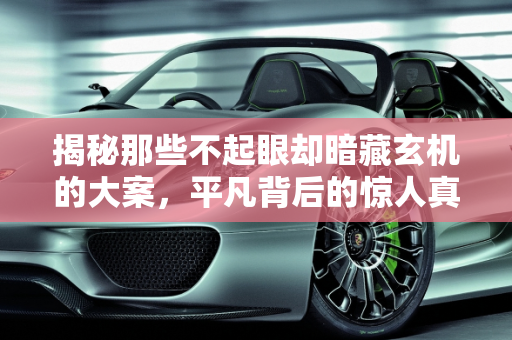 揭秘那些不起眼却暗藏玄机的大案，平凡背后的惊人真相,有哪些“看上去不起眼，没想到是大案”的案件