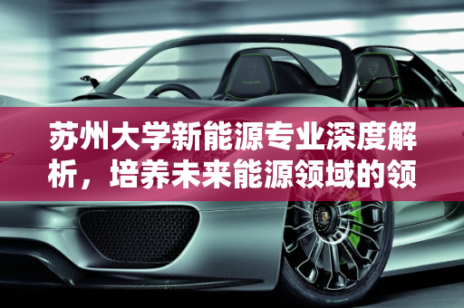 苏州大学新能源专业深度解析，培养未来能源领域的领军人才,苏州大学新能源专业怎么样